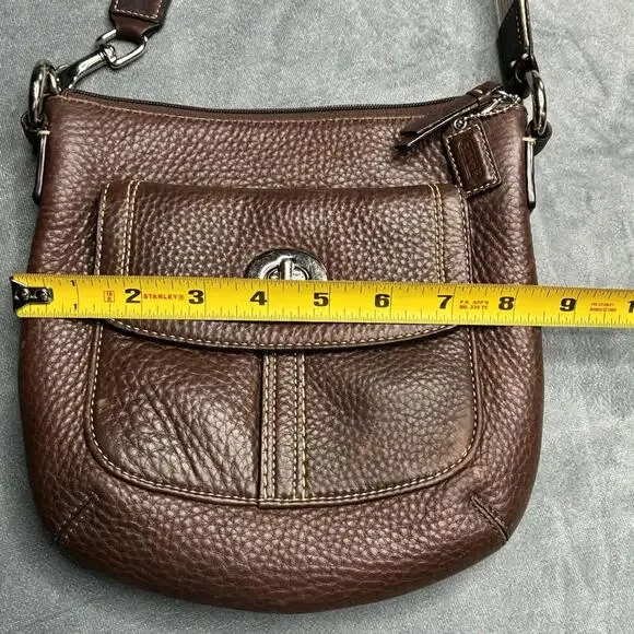 Coach Hamilton Brown Pebbled Leather Swingpack Crossbody Shoulder Bag Handbag - Picture 11 of 15